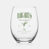 Verre À Vin Sans Pied Margaritas Et Mariage Bachelorette Personnalisée (Recto)