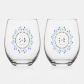 Verre À Vin Sans Pied Mariage Blue Crocus (Recto)