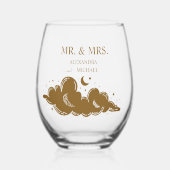 Verre À Vin Sans Pied Mariage céleste d'or mystique (Recto)