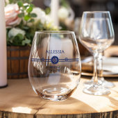 Verre À Vin Sans Pied Mariage côtier nautique Bridesmaid
