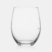 Verre À Vin Sans Pied Mariage d'Ancre bleu marine Monogram (Droite)