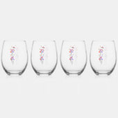 Verre À Vin Sans Pied Mariage de bouquet floral en acrylique beige rusti (Recto)