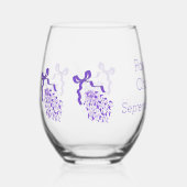 Verre À Vin Sans Pied Mariage de conception de lavande (Recto)