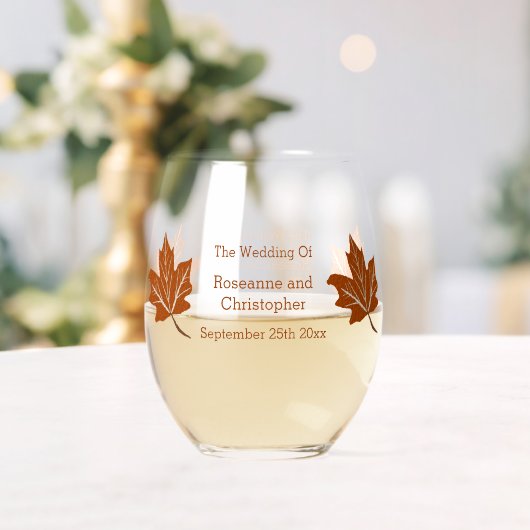 Verre À Vin Sans Pied Mariage de design d'automne (Insitu (Mariage))
