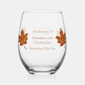 Verre À Vin Sans Pied Mariage de design d'automne (Verso)