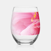 Verre À Vin Sans Pied Mariage de design floral rose (Recto)