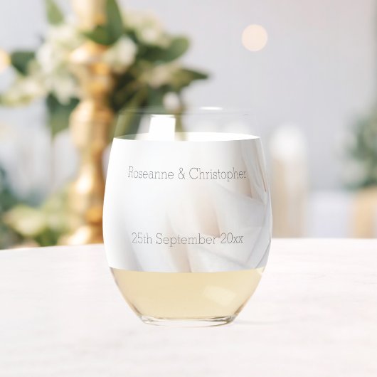 Verre À Vin Sans Pied Mariage de design Rose blanche (Insitu (Mariage))