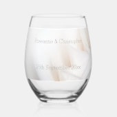 Verre À Vin Sans Pied Mariage de design Rose blanche (Recto)