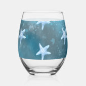 Verre À Vin Sans Pied Mariage de la mer bleue profonde (Verso)