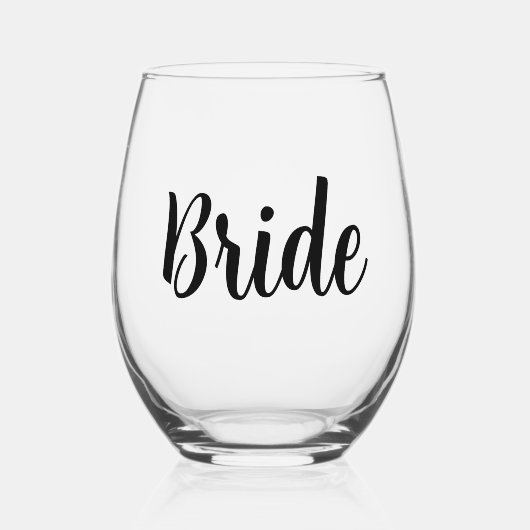Verre À Vin Sans Pied Mariage de mariée (Recto)