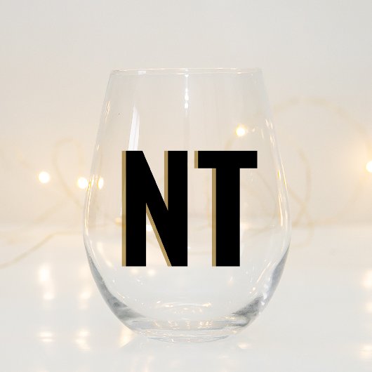 Verre À Vin Sans Pied Mariage de monogramme d'ombre branché Customisé St