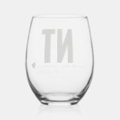 Verre À Vin Sans Pied Mariage de monogramme d'ombre branché Customisé St (Verso)