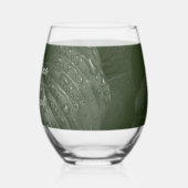 Verre À Vin Sans Pied Mariage de printemps à la feuille verte (Verso)