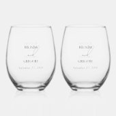 Verre À Vin Sans Pied Mariage de script de signature de calligraphie noi (Recto)