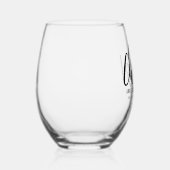 Verre À Vin Sans Pied Mariage de typographie de script noir (Droite)