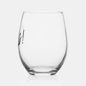 Verre À Vin Sans Pied Mariage de typographie de script noir (Gauche)