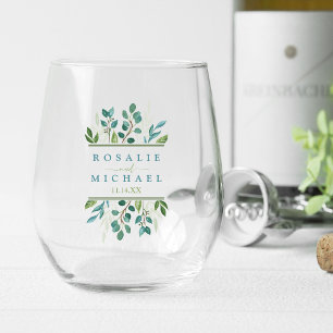 Verre À Vin Sans Pied Mariage de verdure botanique