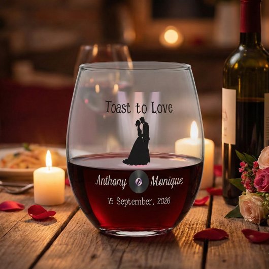 Verre À Vin Sans Pied Mariage Disco personnalisable