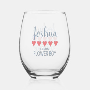Verre À Vin Sans Pied Mariage et mariage 5 Coeur Flower Boy