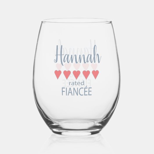 Verre À Vin Sans Pied Mariage et mariage 5 fiancée cardiaque (Recto)