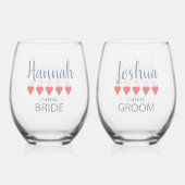 Verre À Vin Sans Pied Mariage et mariage 5 Mariée de coeur (Verso)