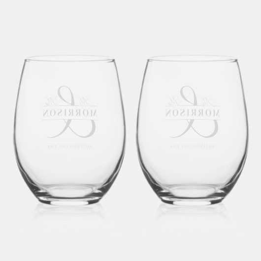Verre À Vin Sans Pied Mariage Faveur M. Mme Black White (Verso)