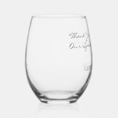 Verre À Vin Sans Pied Mariage Faveurs Monogramme Coeur rouge (Droite)
