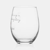 Verre À Vin Sans Pied Mariage Faveurs Monogramme Coeur rouge (Gauche)