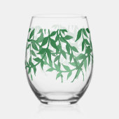 Verre À Vin Sans Pied Mariage Feuille rustique (Verso)