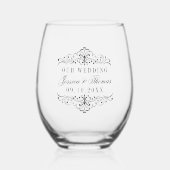 Verre À Vin Sans Pied Mariage fleuri (Recto)