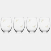 Verre À Vin Sans Pied Mariage géométrique tournesol (Dos)