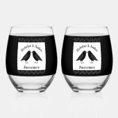 Verre À Vin Sans Pied Mariage gothique Baiser Ravens Personnalisé (Recto)