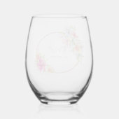 Verre À Vin Sans Pied Mariage.Lys et oiseaux Aquarelle (Verso)