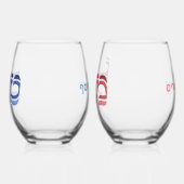 Verre À Vin Sans Pied Mariage Mazel Tov hébreu personnalisé (Gauche)