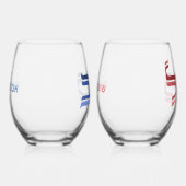 Verre À Vin Sans Pied Mariage Mazel Tov hébreu personnalisé (Droite)