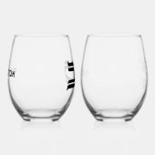 Verre À Vin Sans Pied Mariage Mazel Tov hébreu personnalisé (Droite)