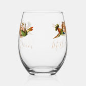 Verre À Vin Sans Pied Mariage Mère Groom Cadeau Hummingbird (Gauche)