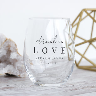 Verre À Vin Sans Pied Mariage minimaliste moderne "ivre en amour"
