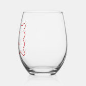 Verre À Vin Sans Pied Mariage moderne Wavy Red Retro Squiggle (Gauche)