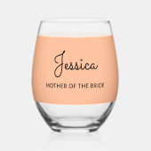 Verre À Vin Sans Pied Mariage Monogrammé personnalisé Mère de la mariée (Recto)