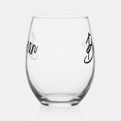 Verre À Vin Sans Pied Mariage noir blanc Bestman  (Gauche)