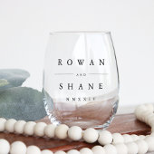 Verre À Vin Sans Pied Mariage personnalisé noir classique