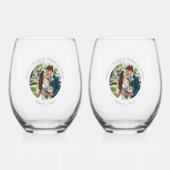 Verre À Vin Sans Pied Mariage Photo Bride Groom Personnalisé Élégant (Verso)