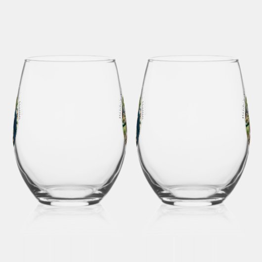 Verre À Vin Sans Pied Mariage Photo Bride Groom Personnalisé Élégant (Gauche)