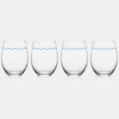 Verre À Vin Sans Pied Mariage rétro Blue Wavy (Gauche)