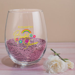Verre À Vin Sans Pied Mariage rétro funky
