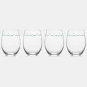 Verre À Vin Sans Pied Mariage rétro Green Wavy (Recto)