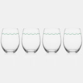 Verre À Vin Sans Pied Mariage rétro Green Wavy (Gauche)