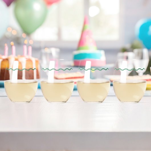 Verre À Vin Sans Pied Mariage rétro Green Wavy (Insitu (Anniversaire))