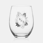 Verre À Vin Sans Pied Mariage Romantique sous les Tropiques (Verso)